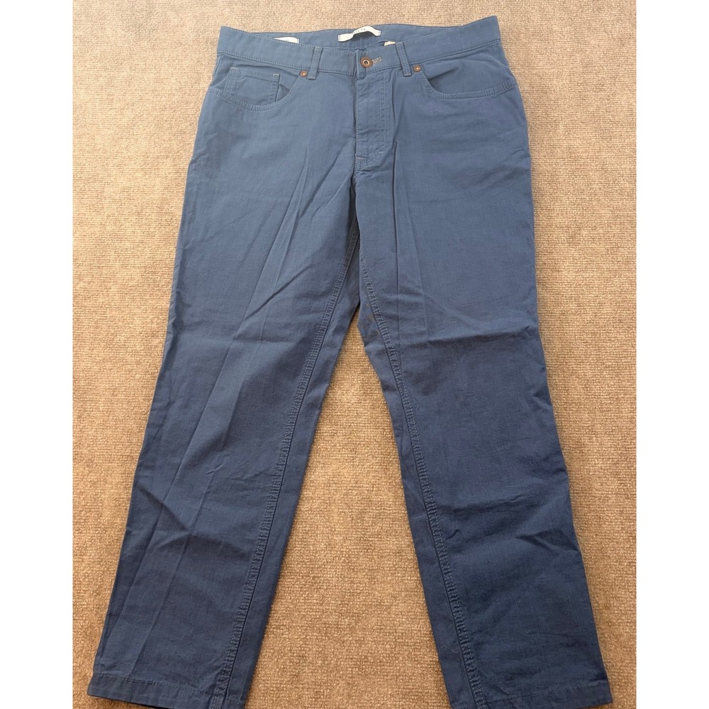 Hiltl Pants Mens 32x26 Blue Spirit Regular Fit Stretch Cotton Chino Trousers